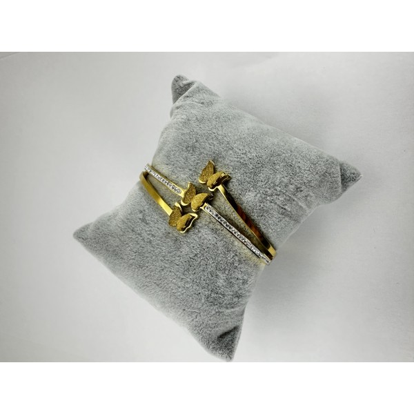 Gold Taşlı Kelebek Bileklik